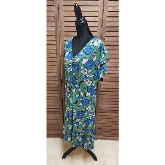 Cabi Women's Green Floral Celebrate Reversible 2-in-1, V-Neck Dress Plus Size 2X - Picture 6 of 9